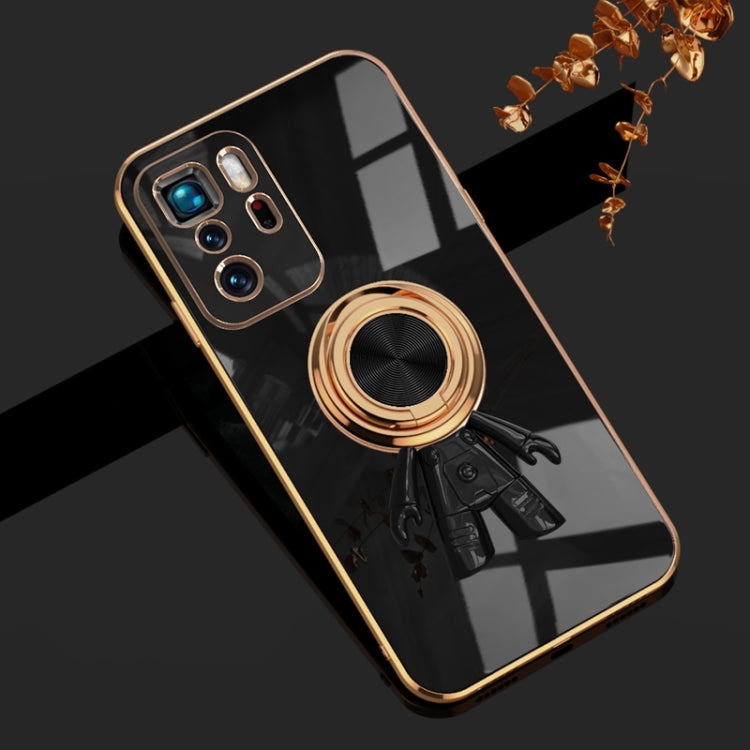 For Xiaomi Redmi Note 10 Pro 5G 6D Plating Astronaut Ring Kickstand Phone Case