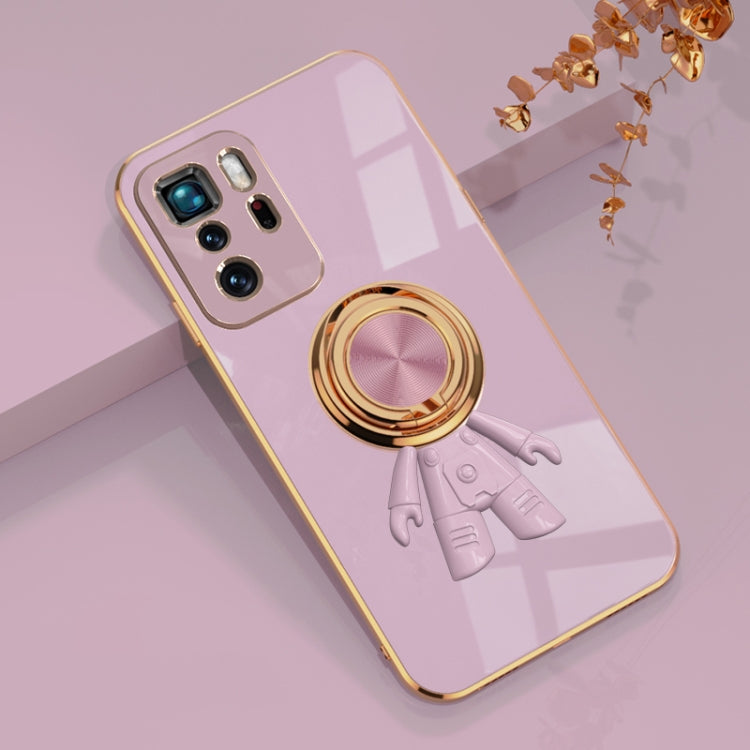 For Xiaomi Redmi Note 10 Pro 5G 6D Plating Astronaut Ring Kickstand Phone Case