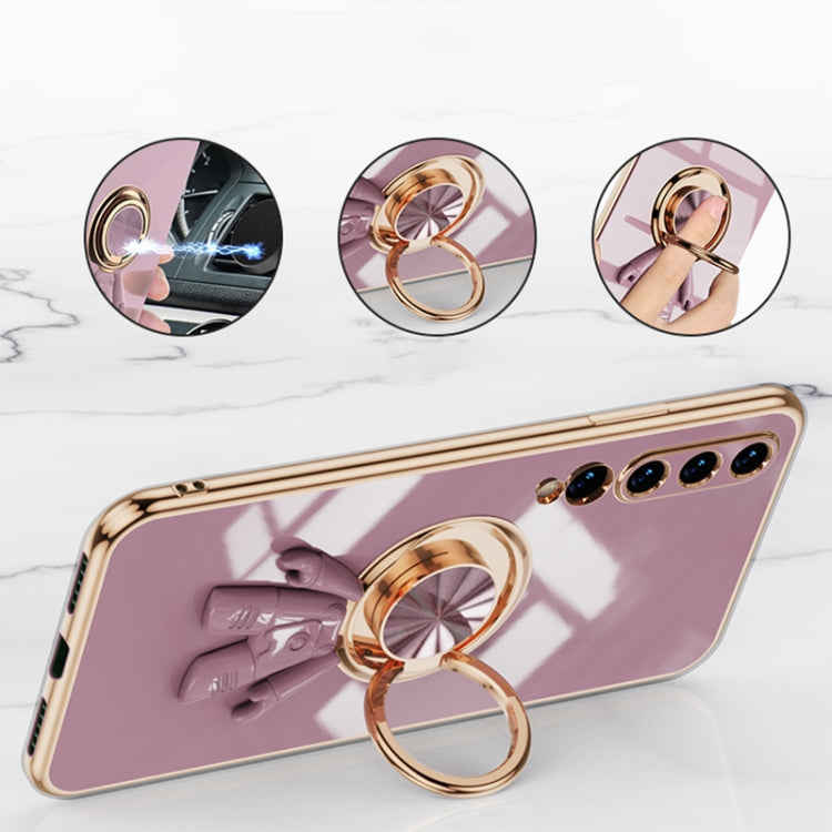 For Xiaomi Mi 10 5G 6D Plating Astronaut Ring Kickstand Phone Case