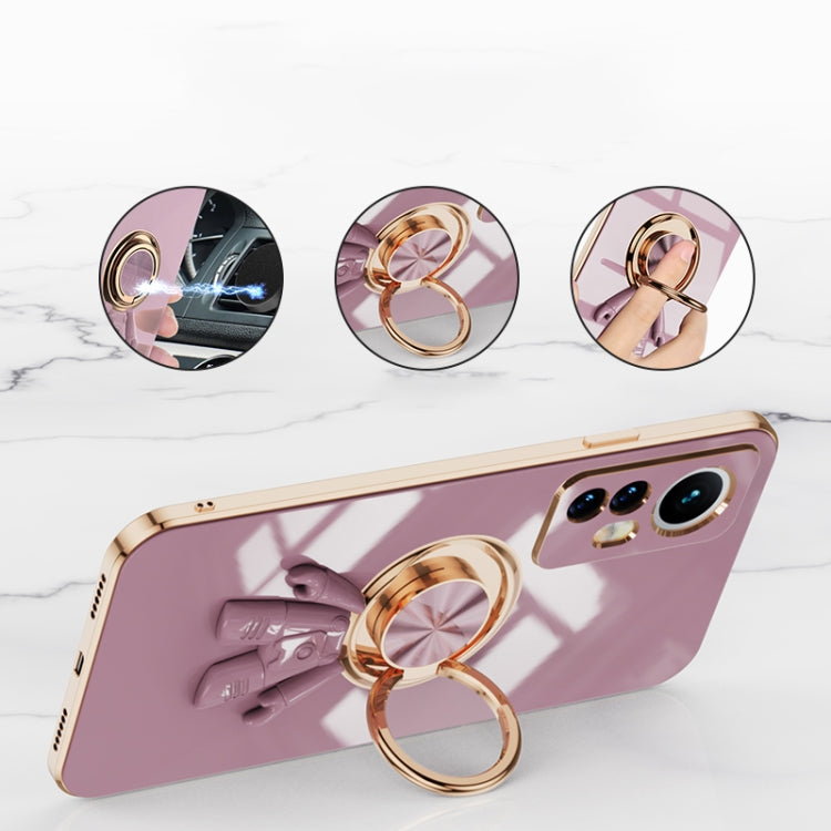 For Xiaomi 12 Pro 6D Plating Astronaut Ring Kickstand Phone Case