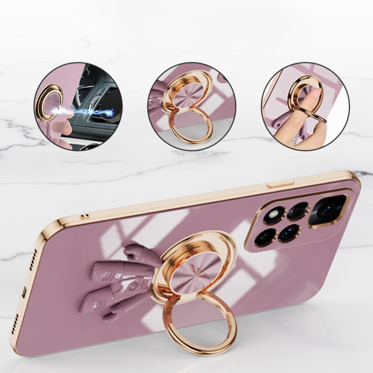 For Xiaomi Redmi Note 11 Pro 4G 6D Plating Astronaut Ring Kickstand Phone Case