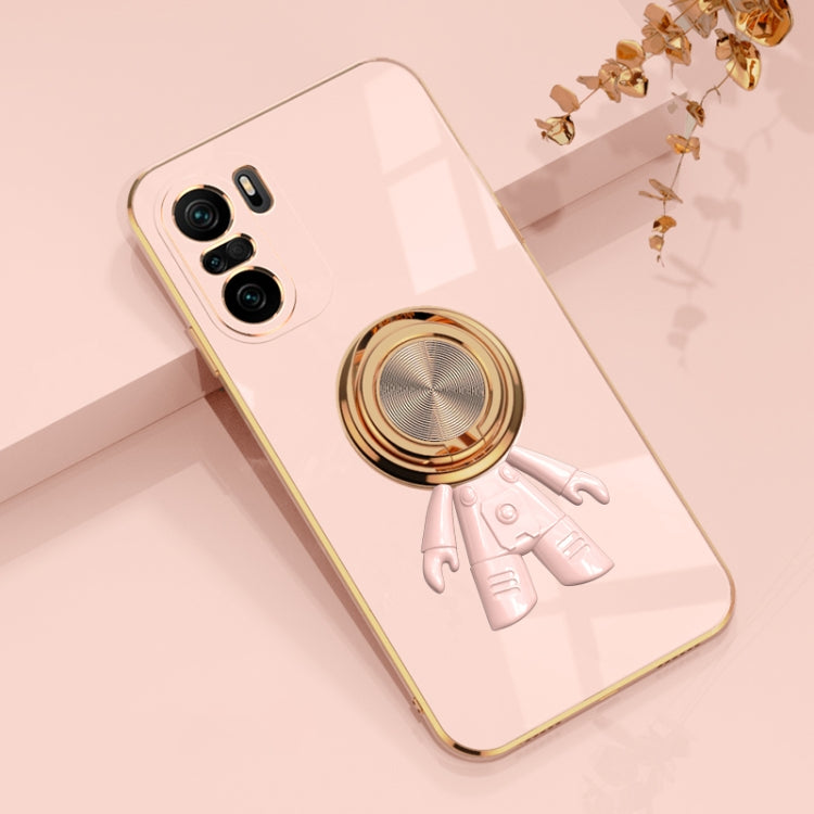 For Xiaomi Redmi K40 6D Plating Astronaut Ring Kickstand Phone Case