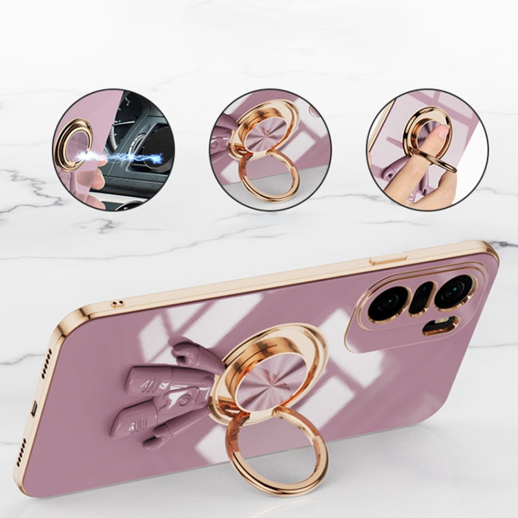 For Xiaomi Redmi K40 6D Plating Astronaut Ring Kickstand Phone Case
