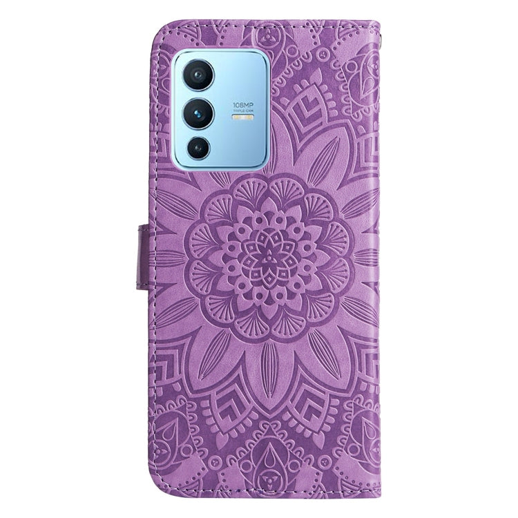 For vivo S12 Pro / V23 Pro Embossed Sunflower Leather Phone Case