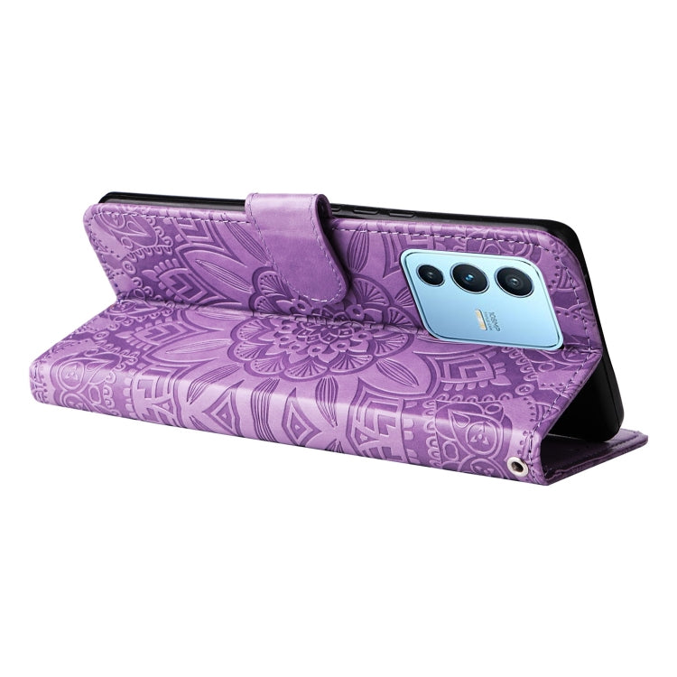 For vivo S12 Pro / V23 Pro Embossed Sunflower Leather Phone Case