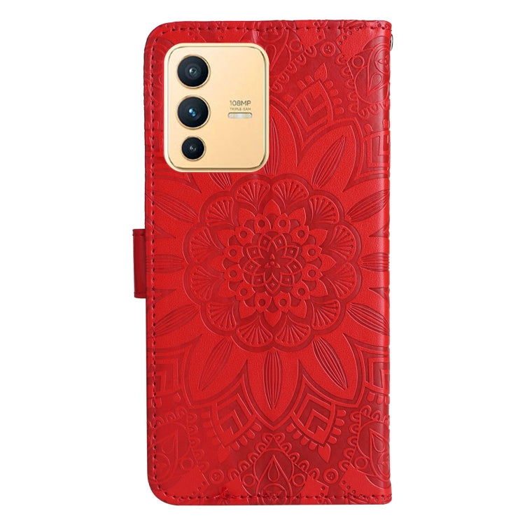 For vivo S12 / V23 5G Embossed Sunflower Leather Phone Case