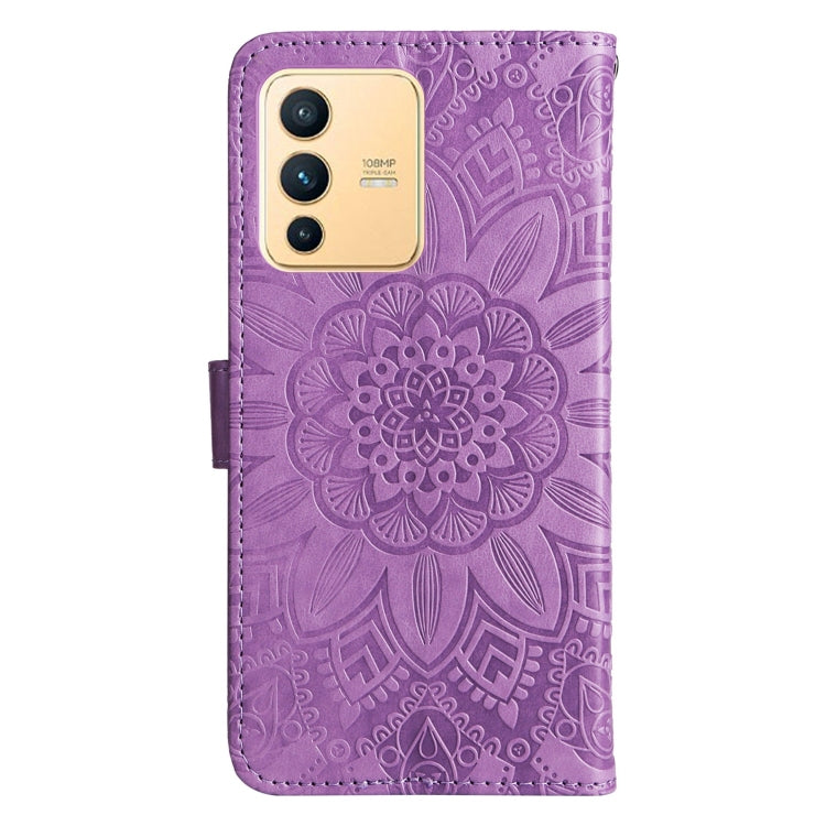For vivo S12 / V23 5G Embossed Sunflower Leather Phone Case