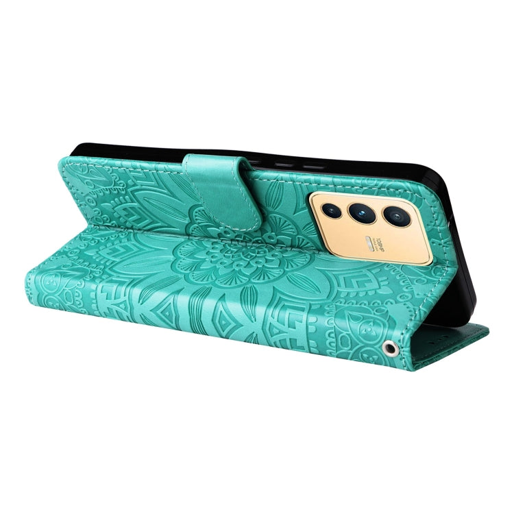 For vivo S12 / V23 5G Embossed Sunflower Leather Phone Case