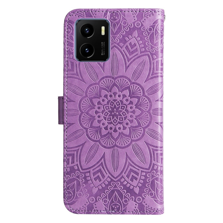 For vivo Y15s 2021 / Y15a / Y10 4G Embossed Sunflower Leather Phone Case