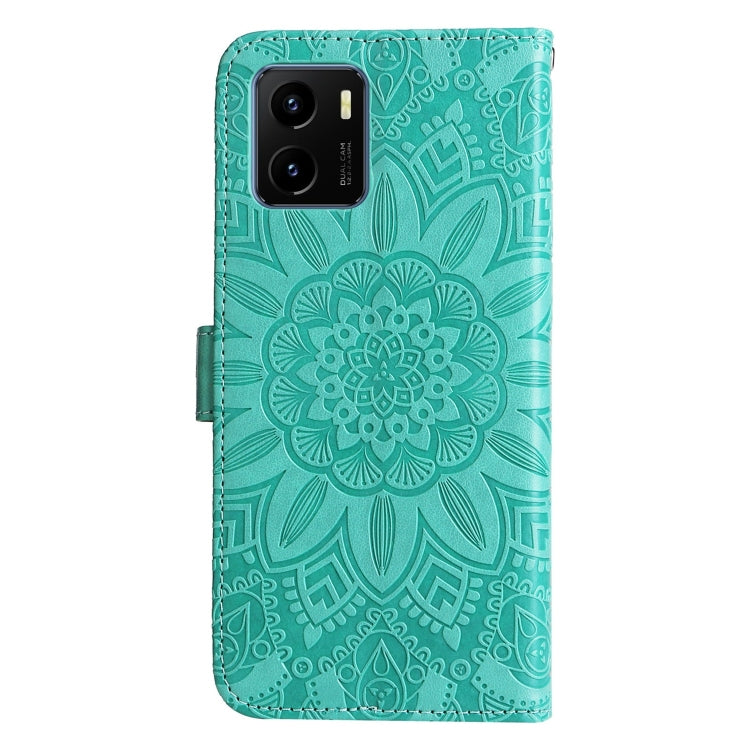 For vivo Y15s 2021 / Y15a / Y10 4G Embossed Sunflower Leather Phone Case