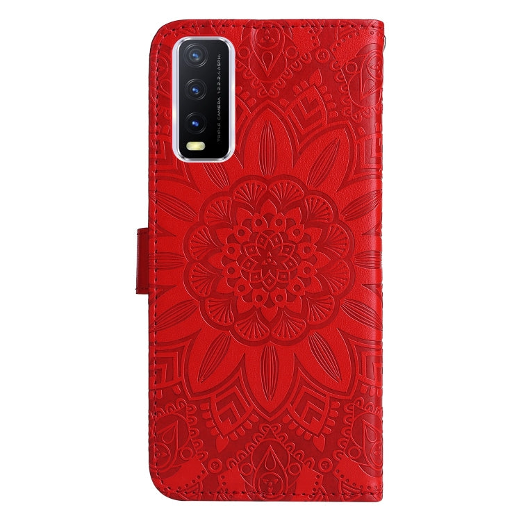 For vivo Y20 Embossed Sunflower Leather Phone Case