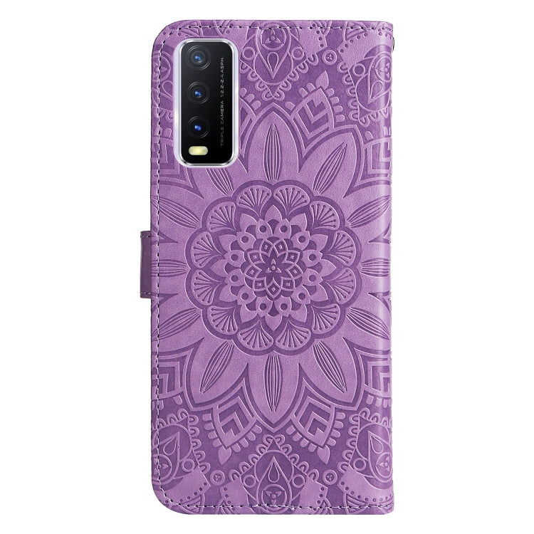 For vivo Y20 Embossed Sunflower Leather Phone Case
