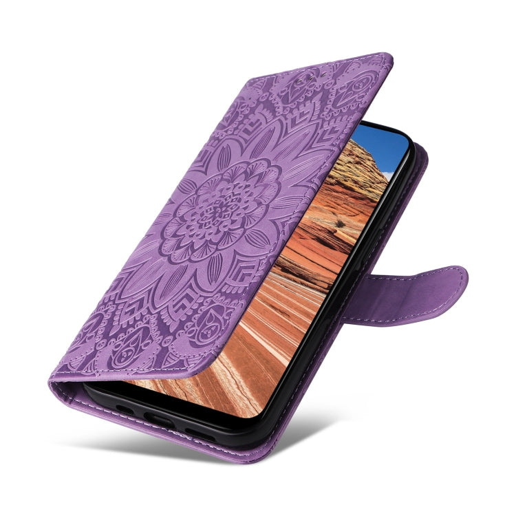 For vivo Y20 Embossed Sunflower Leather Phone Case