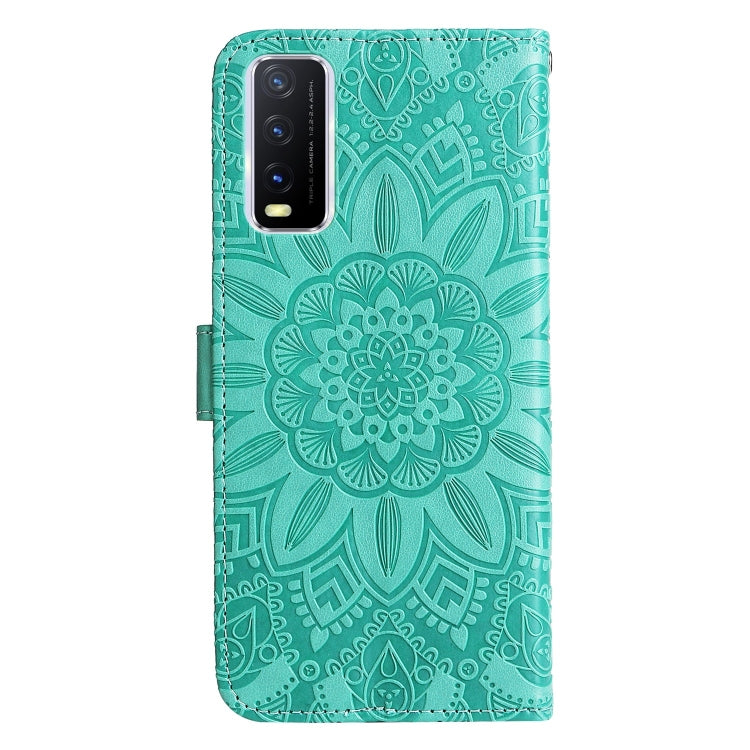 For vivo Y20 Embossed Sunflower Leather Phone Case
