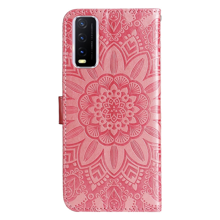 For vivo Y20 Embossed Sunflower Leather Phone Case