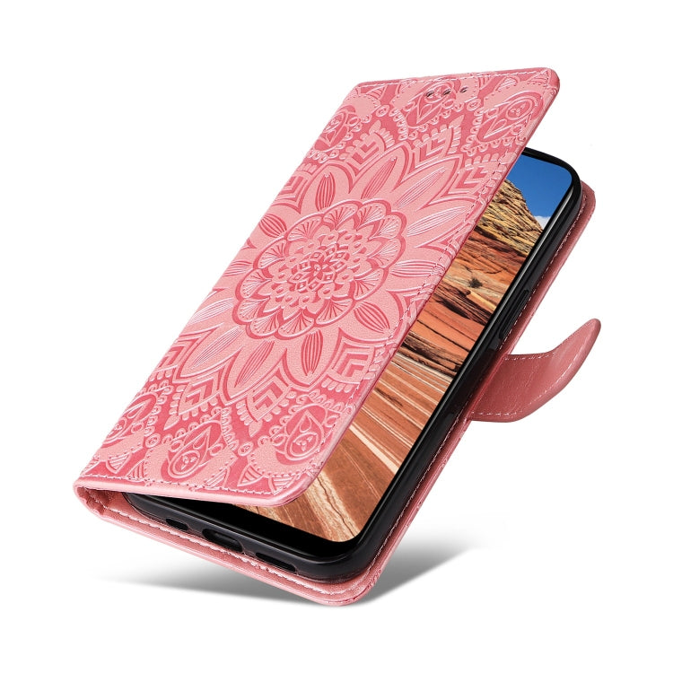 For vivo Y20 Embossed Sunflower Leather Phone Case