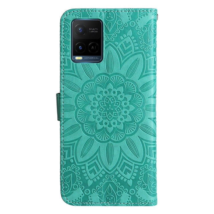 For vivo Y21 2021 / Y21s / Y33s Embossed Sunflower Leather Phone Case