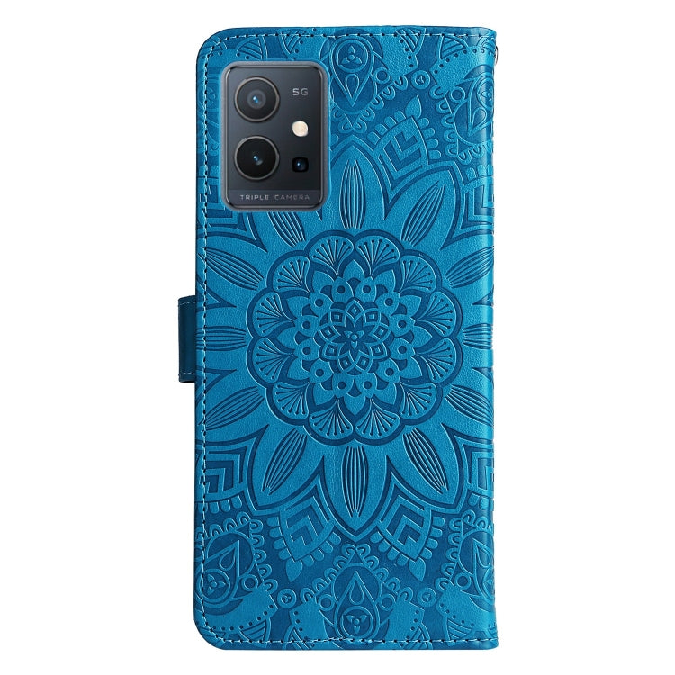 For vivo Y55 5G / Y75 5G / T1 5G Embossed Sunflower Leather Phone Case