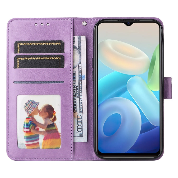 For vivo Y55 5G / Y75 5G / T1 5G Embossed Sunflower Leather Phone Case