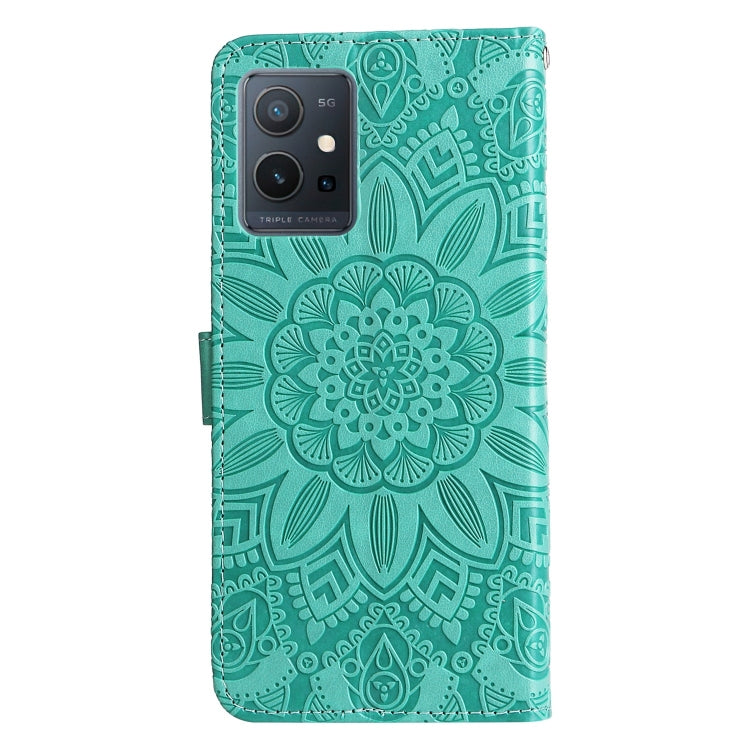 For vivo Y55 5G / Y75 5G / T1 5G Embossed Sunflower Leather Phone Case