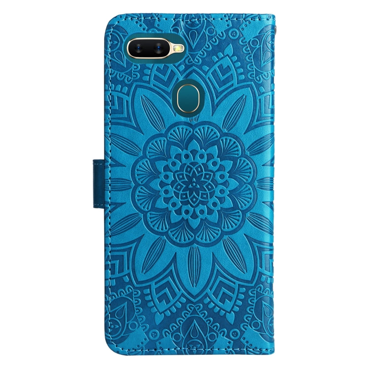 For OPPO A7 / A5s Embossed Sunflower Leather Phone Case