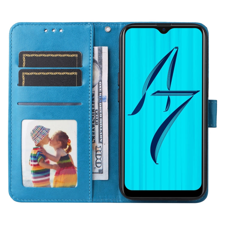 For OPPO A7 / A5s Embossed Sunflower Leather Phone Case