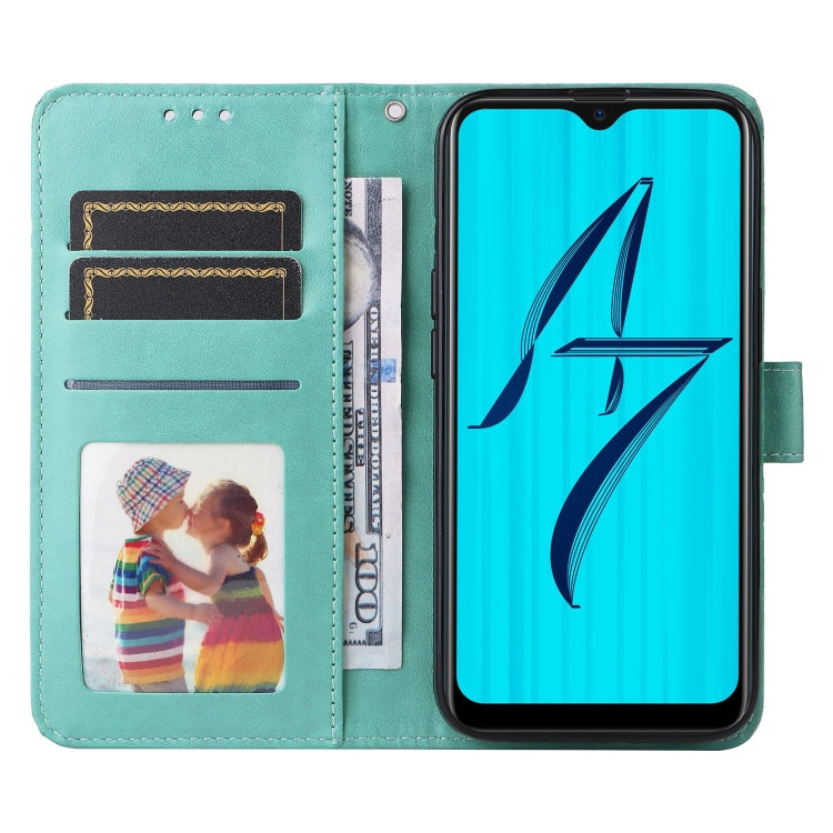 For OPPO A7 / A5s Embossed Sunflower Leather Phone Case