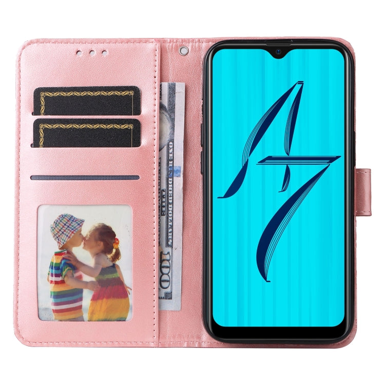 For OPPO A7 / A5s Embossed Sunflower Leather Phone Case