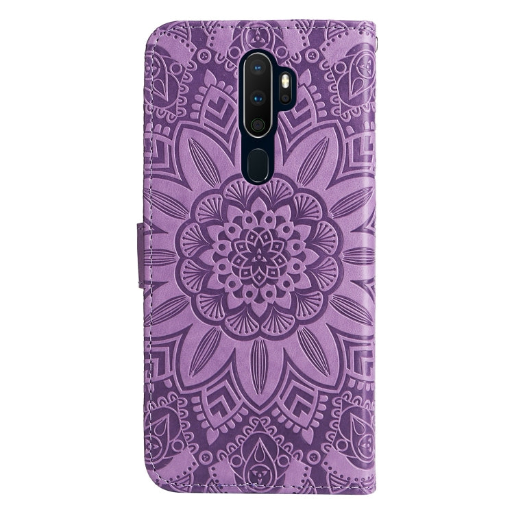 For OPPO A9 / A5 2020 Embossed Sunflower Leather Phone Case