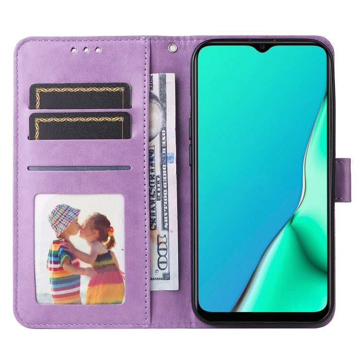 For OPPO A9 / A5 2020 Embossed Sunflower Leather Phone Case