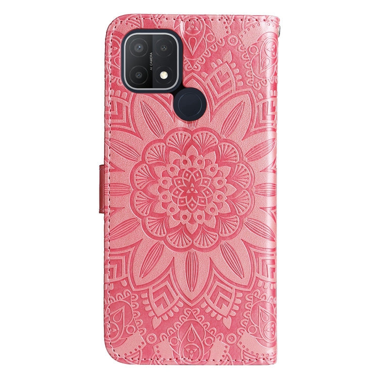 For OPPO A15 / A16K / A16e Embossed Sunflower Leather Phone Case