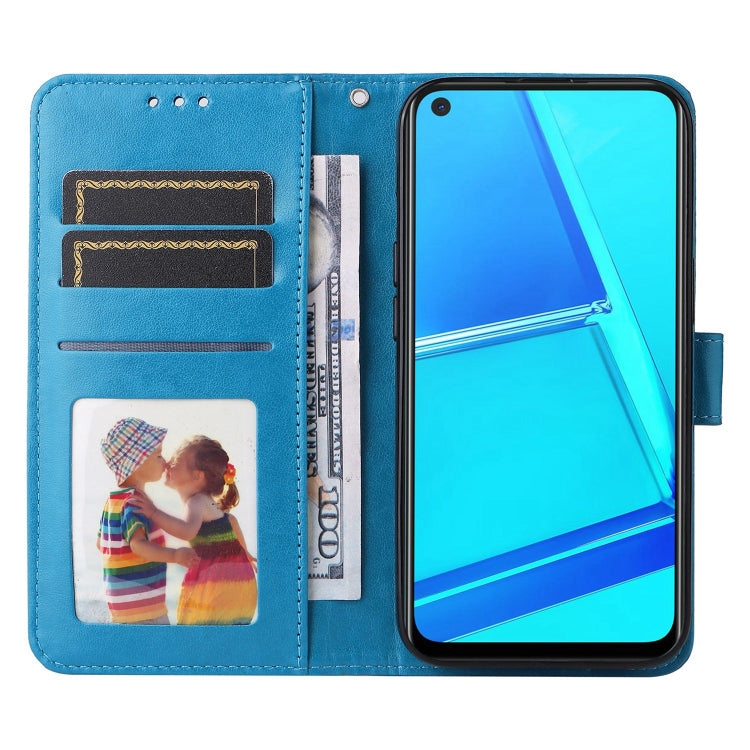 For OPPO A52 / A72 / A92 Embossed Sunflower Leather Phone Case