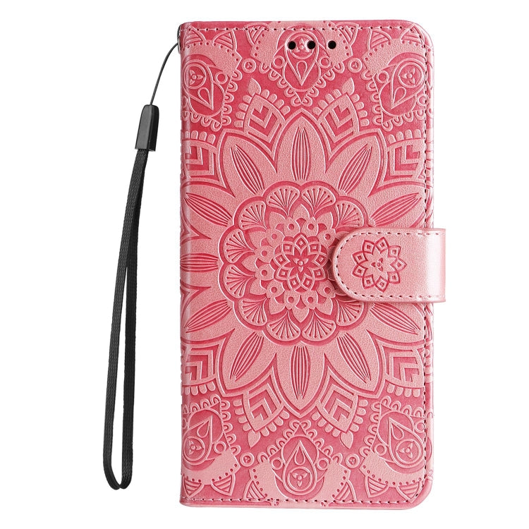 For OPPO A52 / A72 / A92 Embossed Sunflower Leather Phone Case
