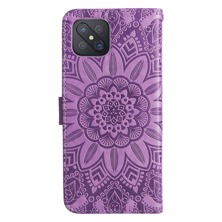 For OPPO A92s / Reno4 Z / A53 5G Embossed Sunflower Leather Phone Case