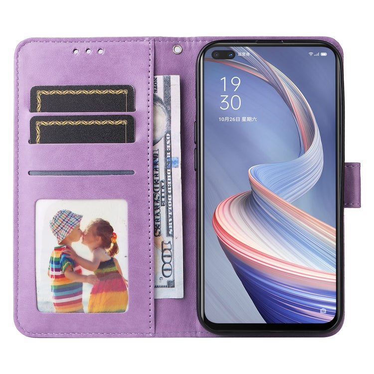 For OPPO A92s / Reno4 Z / A53 5G Embossed Sunflower Leather Phone Case