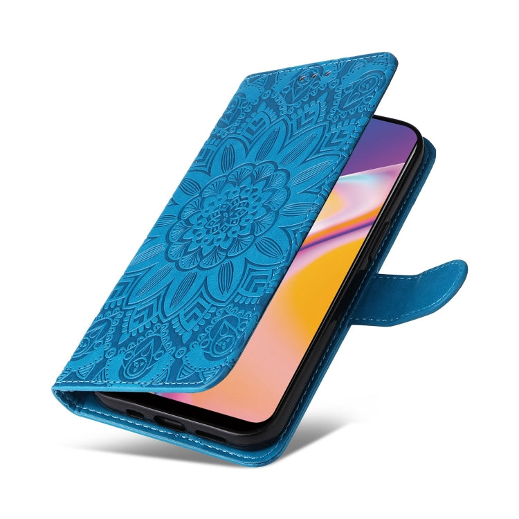 For OPPO A94 4G / F19 Pro / Reno5 F Embossed Sunflower Leather Phone Case