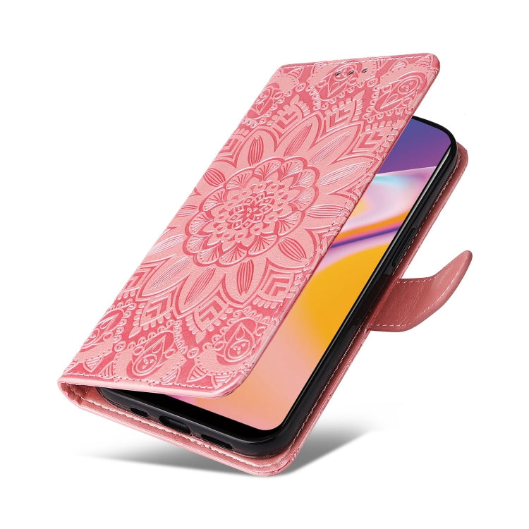 For OPPO A94 4G / F19 Pro / Reno5 F Embossed Sunflower Leather Phone Case