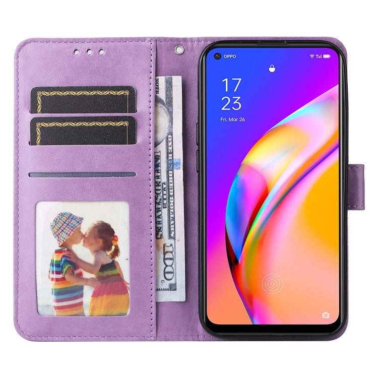 For OPPO A94 5G / A95 5G / F19 Pro+ Embossed Sunflower Leather Phone Case