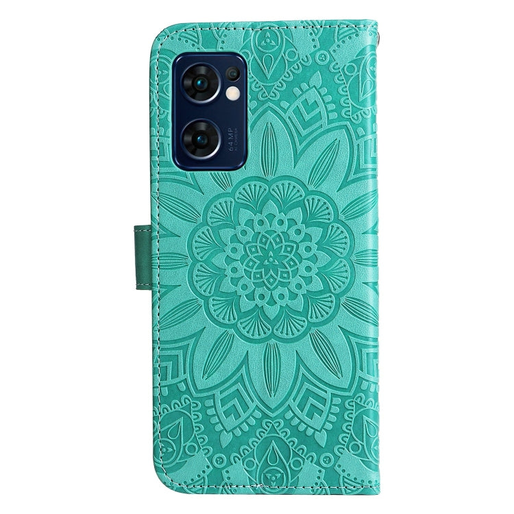For OPPO Find X5 Lite / Reno7 5G Global Embossed Sunflower Leather Phone Case
