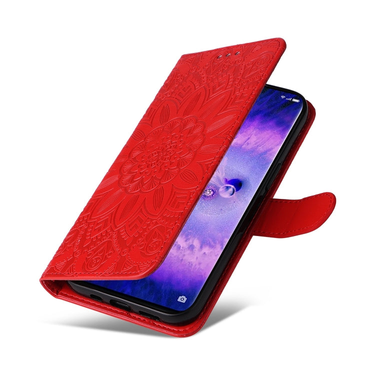 For OPPO Find X5 Embossed Sunflower Leather Phone Case