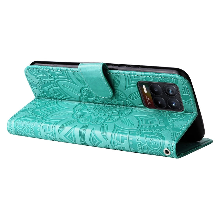 For OPPO Find X5 Pro Embossed Sunflower Leather Phone Case