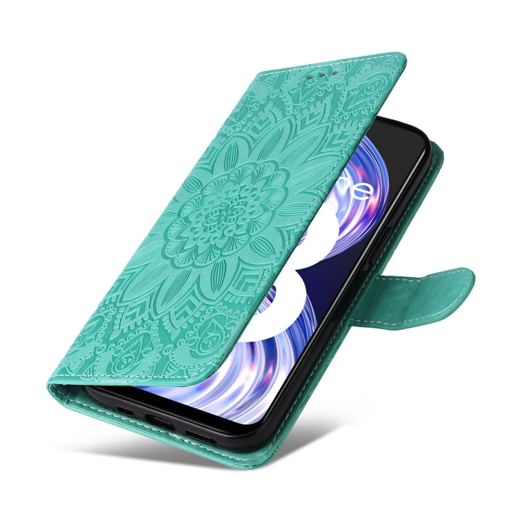 For OPPO Find X5 Pro Embossed Sunflower Leather Phone Case