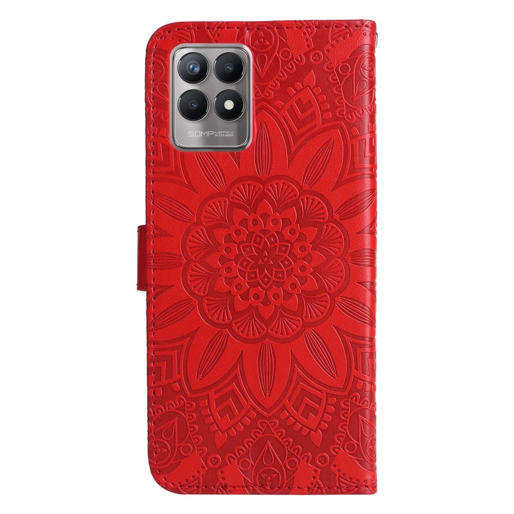 For OPPO Realme 8 4G / 8 Pro Embossed Sunflower Leather Phone Case