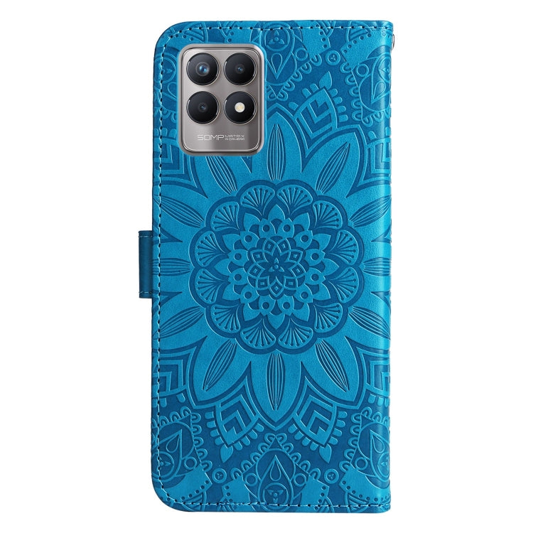 For OPPO Realme 8 4G / 8 Pro Embossed Sunflower Leather Phone Case