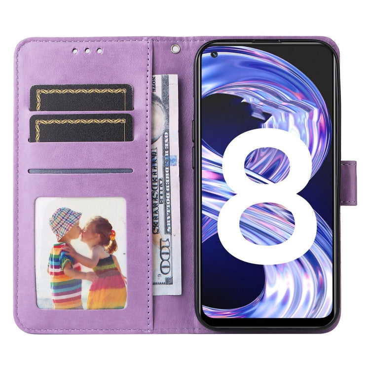 For OPPO Realme 8 4G / 8 Pro Embossed Sunflower Leather Phone Case