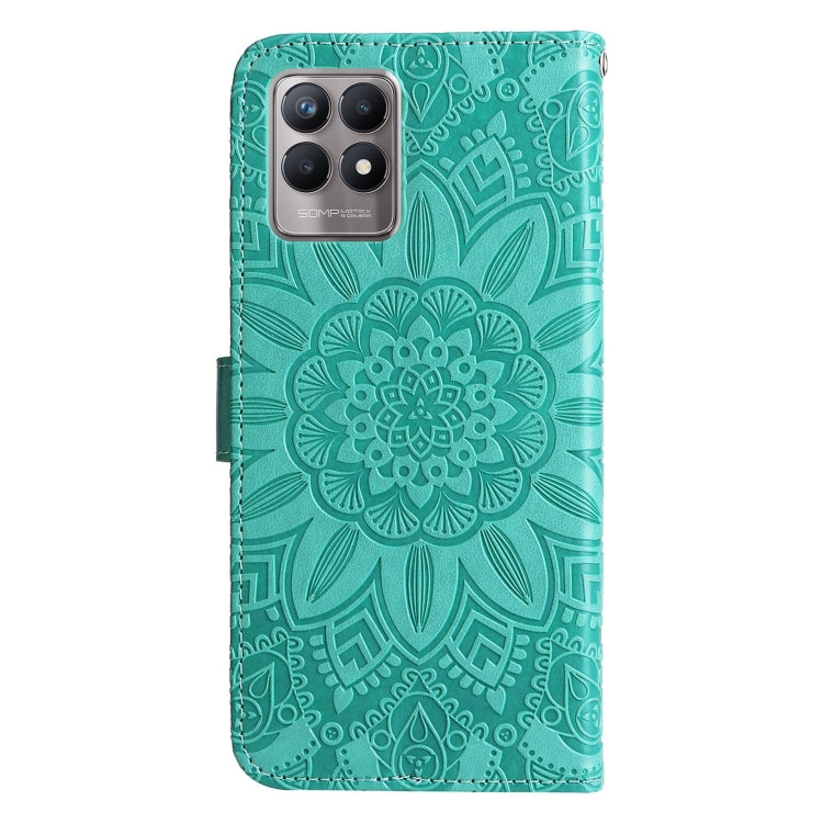 For OPPO Realme 8 4G / 8 Pro Embossed Sunflower Leather Phone Case