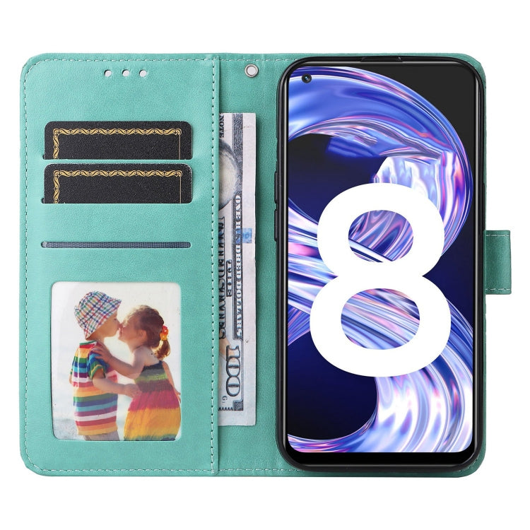 For OPPO Realme 8 4G / 8 Pro Embossed Sunflower Leather Phone Case