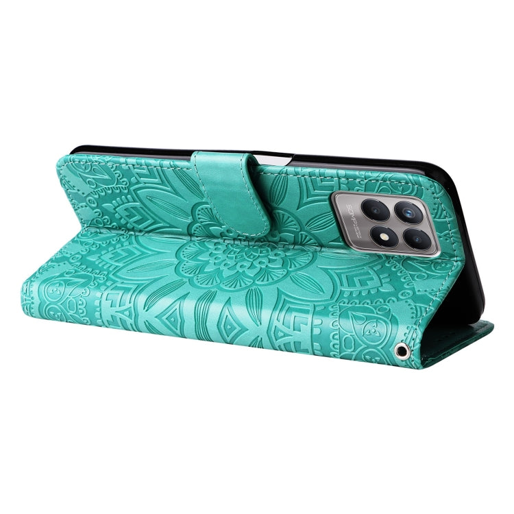For OPPO Realme 8 4G / 8 Pro Embossed Sunflower Leather Phone Case