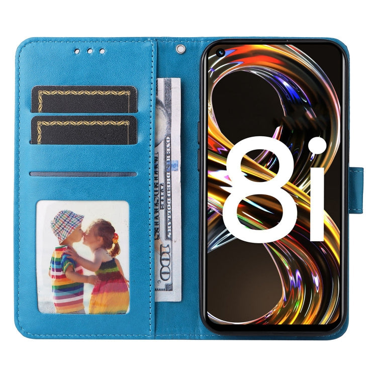 For OPPO Realme 8i / Narzo 50 4G Embossed Sunflower Leather Phone Case