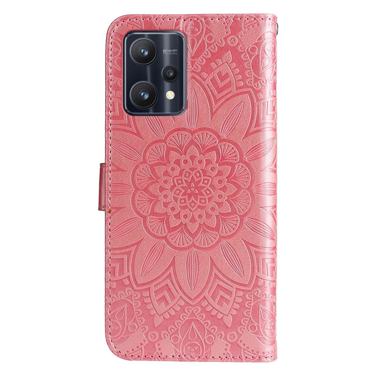 For OPPO Realme 8i / Narzo 50 4G Embossed Sunflower Leather Phone Case